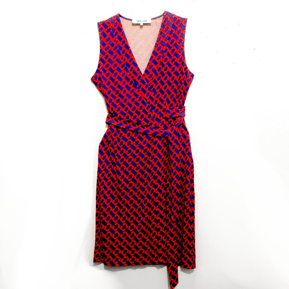 Diane Von Furstenberg Irina Chainlink Wrap Dress
